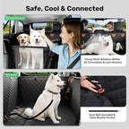 Zanch Heavy-Duty Dog Truck Seat Cover, Flat Solid Back Seat Extender for Multi Large Dogs, Hard Bottom Supports 450 lb, Waterproof Hammock Protector, XL for Full-Size Crew Cab Trucks & SUVs, Matte Blk