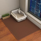 HCY&WLD Cat Litter Mat, Double Layer Cat Litter Box Mat (35x24 Inch, Brown) | Waterproof Urine-Proof Non-Slip Litter Trapping Mat, Soft on Kitty Paws, Scratch-Resistant, Scatter Control, Easy to Clean