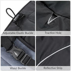 Waterproof Dog Raincoat, Windproof Rain Jacket with Velvet Lining for Outdoor Windy Weather, Breathable Full-Body Coverage Dry Suit Coat with Reflective Strips for Small Dog (Black, S)