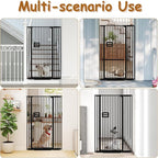55'' Extra Tall Cat Gate, 34.2"-38.2" Wide Auto Close Tall Pet Gate for Doorways, Pressure Mounted High Dog Door Gate No Drilling Cat Fence Safety Baby Gate for Stairs, Doorways, Black