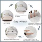 MYSKY HOME Couch Covers for 3 Cushion Couch Sofa, Sectional Couch Cover L Shape Chenille Couch Cushion Covers for Pets, Furniture Protector Cover for Dogs, Kids, 71"X150", White