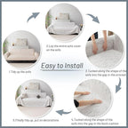 MYSKY HOME Couch Covers for 2 Cushion Couch Sofa, Chenille L Shape Sectional Couch Cover - Pet-Friendly, Machine Washable, Non-Slip Sofa Protector for Dogs, Kids, 71"x118", White