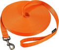 HIKISS Long Dog Leash Obedience Recall Training Agility Lead with Thickening Material for Large Dog - 15ft 20ft 30ft 50ft 100ft Training Leash(Orange 100ft)