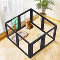 FXW AuraSpace Clear Acrylic Indoor Dog Playpen, 24" H, 8 Panels, Black | Open View, Modern Home Fit, No Climbing Bars, Tool-Free Setup, For Puppies & Small Dogs