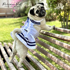 Parisian Pet Sailor Dog Dress - 100% Cotton Summer Clothes for Medium Dogs Girl - Nautical Pet Apparel - Stylish Dog Outfit - Lightweight and Breathable Puppy Clothes - Cute Dresses for Dogs