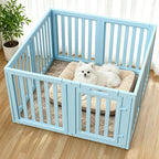 Dog Playpen, Clear Dog Pen, Dog Pen Indoor, Easy to Install and Remove Dog Play Pen, Puppy Playpen Suitable for Dogs, Cats,Dog Playpen Indoor (Blue, 30.3 inch Height, 8 Panels)