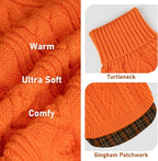 KYEESE Dog Sweater Turtleneck Thick Knit Pullover for Cold Weather | Stretchy Fit, Lightweight & Warm, Cozy Knit Comfort, Classic Plaid Design, Gentle on Sensitive Skin, Comfortable Daily Wear