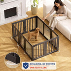 Cozy-Picket Dog Playpen, Decorative Indoor Puppy Fence with Door, Modern Elegant Pet Play Pen Enclosure for Puppies and Small Dogs, 24", 10 Panels, Black
