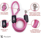 Warren London Climbing Rope Dog Leash – 5 ft Tough-Love Rope Lead w/Soft Grip & Locking Clip | Hot-Pink Statement Leash for Stylish Dogs & Puppy Training