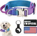 Tactical Dog Collar Military Dog Collar Adjustable Nylon Dog Collar Heavy Duty Metal Buckle with Handle for Dog Training,with Patches (Gradient 1, M)