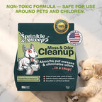 Sprinkle & Sweep: Pet Mess & Odor Cleanup - 4 Pack, 15oz Bags - Dog Accident Clumping Powder, Remove Pee-Poo-Vomit From Hard Surfaces, Ultra-Absorbent