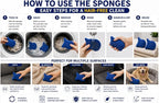Pet Hair Remover for Laundry, 6 Reusable Laundry Sponges + Tearable Lint Roller, Pet Hair Remover for Clothes, Bedding, Furniture, Sofa, Car Seats, Dog & Cat Hair Remover