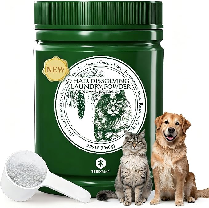 Pet Hair & Stain Remover for Laundry, Upgraded Higher Hair Dissolution | Removes Dog & Cat Hair, Odor & Residue, All-in-1 Stain Detergent for Clothes, 6-Month Supply, Septic Safe