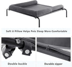 WESTERN HOME Cooling Elevated Dog Bed for Large Dogs, Portable Indoor & Outdoor Raised Dog Bed with Breathable Mesh, Chew Proof Pet Hammock Cots with Removable and Waterproof Bolsters
