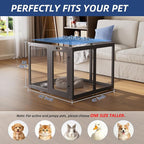 Clear Acrylic Dog Playpen Indoor, Puppy Cat Small Pet Play Pen, Pet Cat Playpen for Rabbits, Dog Fence Crate Kennel Whelping Cage (35", Black, 8 Panel)