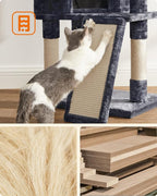 Feandrea Cat Tree, 45.3-Inch Cat Tower, Plush Condo Scratching Post, Gray | 45.3-Inch Cat Tower, Plush Condo with Scratching Post, Ramp, Perch, Spacious Cave, Smoky Gray