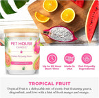 Pet House Candles, Clean Burning, Long Lasting Pet Odor Candles, Plant-Based, 60 Hour Burn Time - Tropical Fruit, 9 oz