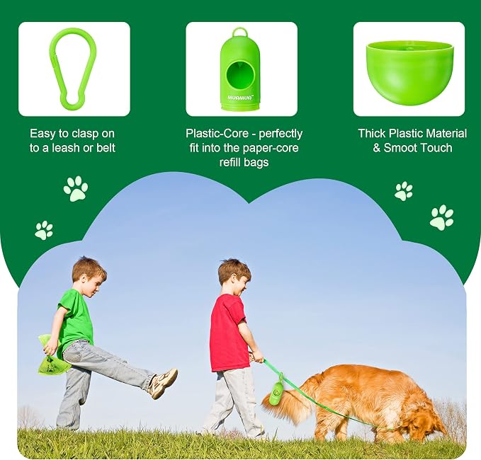 Biodegradable Dog Poop Bags 300 Count, 20 Rolls, Recyclable Waste with Dispenser, Large 9 x 13 Inches, Extra Thick, Leak Proof for Dogs and Cats
