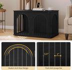 Hzuaneri 39.4" Wooden Dog Crate Furniture, Indoor Dog Kennel Dogs Cage for Small/Medium/Large Dogs, Heavy Duty Dog Crates Decorative Pet House End Side Table TV Stand, Black DFC84104B