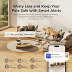 2026 3K Pet Camera Treat Dispenser, 32ft Remote Tossing for Dogs & Cats – Reduces Separation Anxiety, 360° View, Security Indoor Cam w/ Phone App, Barking Alerts, No Subscription, 5G WiFi, Robot M3
