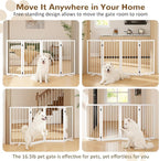 32" Extra Tall Free Standing Dog Gate Indoor, Foldable Pet Gate | for Doorways Stairs, 4-Panel Dog Fence with Support Feet for Stability, Folding Puppy Gate Easy to Carry No Drilling 72"x32"
