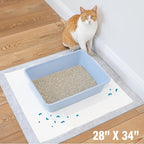 Four Paws Wee-Wee Cat Pads, Unscented, 10 Count | Disposable litter box mats, great for under litter boxes, advanced odor control, fast absorption, litter tracking, 28" x 30"