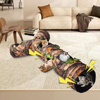 Cat Tunnels for Indoor Cats Large, 3 Way Cat Tunnel with 5 Holes and Leaves, Cat Tunnel Toy with Loud Paper - Pop Up Collapsible - Connect More Tunnels for Large Cat, Puppy, Kitten