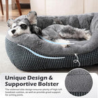 INVENHO Large Dog Beds for Large Dogs Washable, Rectangle Dog Beds Large Sized Dog, Orthopedic Dog Bed, Warming Soft Sleeping Puppy Bed Durable Pet Bed with Anti-Slip Bottom L(35"x25"x10")