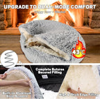 YUDANSI Dog Beds Medium Size Dogs - Calming and Deluxe Plush Dogs cave Bed Removable and Washable with Zipper Cave Beds Medium Dog Cat Bed 32x32Inch, Built-in Support, Stable and Not Collapsing