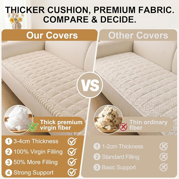 Smiry Couch Cover for Dogs, Non Slip Fuzzy Pet Sofa Covers Washable | Sofa Slipcovers for 3 Cushion Couch, Soft Thick Furniture Protector for Cats Dogs, Against Fur, Dirt, Scratch (27.6"x70.9")
