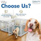 Acrylic Dog Playpen Indoor, Modular 2 Room & Toilet Area, Height 24", 12 Panels, Ideal for Small & Toy Dogs, White