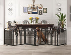 Foldable Pet Fence 120" Wide, 30" Tall,No-Assembly Dog Gate with Door,Black | 6 Panels Metal Folding Freestanding Dog Gate Walk Through,Extra Accordion Puppy Folding Playpen for Doorways, Stairs,House