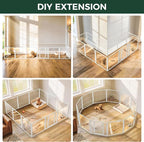 FXW AuraSpace Pro Acrylic & Wire Mesh Indoor Dog Playpen, 24" H, 12 Panels | Clear View, Heavy-duty Metal, Flexible Layouts, Easy Walk-Through, For Puppies & Small Dogs, Patented