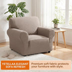 XINEAGE Stretch Armchair Slipcover, Non-Slip Pet Couch Cover,Khaki | Washable Furniture Protector, Elastic Bottom, Dogs & Cats Friendly, Scratch-resistant, Fast Setup, High Elasticity