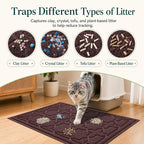 Yimobra Cat Litter Mat, Easy Clean Trapping PVC Mat, 47" x 36", Waterproof Backing, Non Slip Bottom, Scatter Control Pad for Litter Box, Dark Coffee