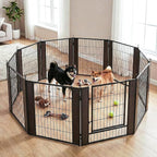 Furniture Style Dog Playpen 32" H, 10 Panels, Black | Indoor/Outdoor Use, Heavy-duty Metal, DIY Layouts, Easy Access, For Small & Medium Dogs, Easy setup