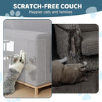 Transparent Cat Scratch Furniture Protectors 30 Pcs 16x12in Scratch Guards | transparent guards, heavy-duty anti-scratch, safe for leather, fabric, wood, peel-and-stick, residue-free removal