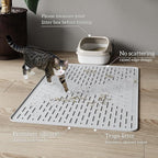 Cat Litter Mat, 23.5x16 Silicone Trapping Mat Ash Grey | for Kitty Litter Box, Easy Clean, BPA Free Rubber, Center Litter Collection, Easy Pour-Back, Waterproof, Odor-Resistant