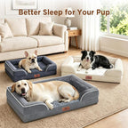 Comfort Expression Orthopedic Dog Beds for Large Sized Dog with Bolster | Waterproof Dog Couch Bed with Washable Cover & Non-Slip Bottom, Supportive Egg Crate Foam Large Pet Bed, 36x27 Inch