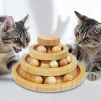 DoogCat Cat Ball Track - 3-Level Cat Ball Tower with 9 Removable Balls for Interactive Play and Mental, Physical Exercise - Large Size