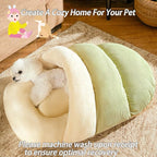 Romaneco Bed for Dog and Cat, Pet Bed, Ultra Soft Cute Plush Slipper Cat Cave Bed, Anti Slip Warm Pet House Nest, Self-Warming, Ideal for Indoor Use - Fits up to 25lbs (30"X22", L, Green)