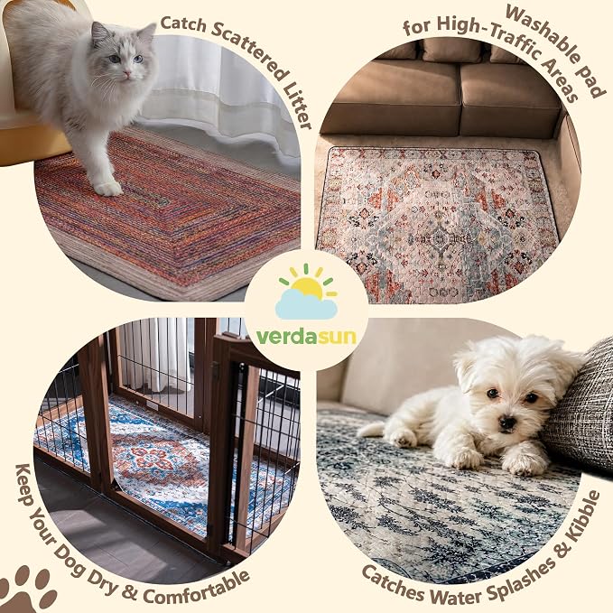 Washable Pee Pads for Dogs, Reusable Puppy Potty Training Pads, Ultra-Absorbent Thick Waterproof Leak-Proof Non-Slip Pads & Mat for Crate, Playpen, Floor, Whelping & Housebreaking , 2 Pack 48"x72"