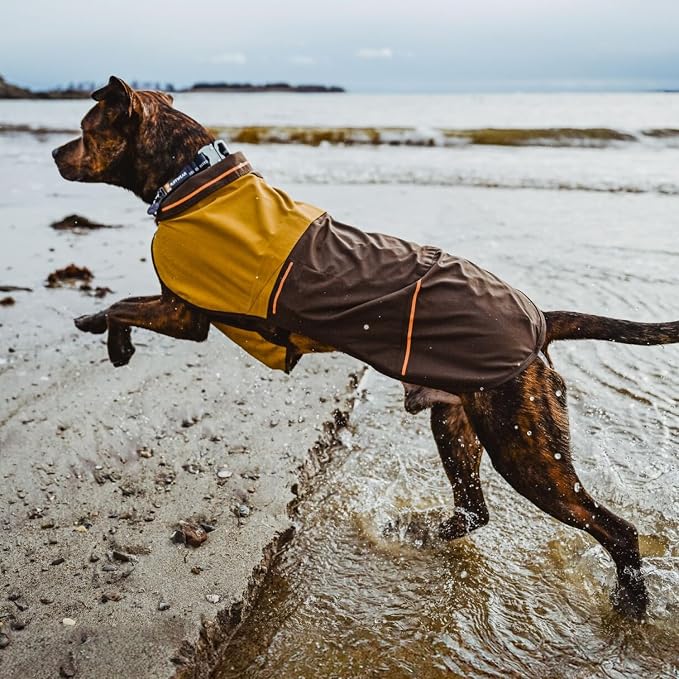 Ruffwear, Sun Shower Dog Raincoat, All-Weather Jacket, Waterproof, Windproof & Lightweight, Mineral Yellow, X-Large