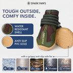 Spark Paws 365 Dog Shoes - All-Season Boots for Winter Snow & Hot Pavement | Water-resistant, anti-slip, stay-on straps - rain, ice & summer booties in one. Reflective; small, medium & large dogs