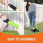 Pupzle Dog Pooper Scooper with Bag Attachment, 40" Long Handle Dog Scooper | Dog Poop Scoop for Yard, Large Capacity Swivel Bin and Rake Pooper Scooper, Lavender Scented Bags for Large Dogs (Green)