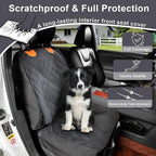 Dog Car Seat Cover Front Seat - Waterproof and Non-Slip, Heavy-Duty Pet Seat Protector with Side Flaps, Full Protection for Front Bucket Chairs on Cars SUVs Trucks (Black, Standard Front)