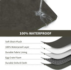 Waterproof Orthopedic Outdoor Dog Bed XL for Extra Large Dogs | Egg Crate Foam for Joint Support, TPU Waterproof Layer, Machine Washable 1680D Oxford Cover, 44 x 32 Inch, Up to 90 lbs