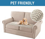 H.VERSAILTEX Plush Chenille Couch Cover for 3 Cushion Couch Anti Slip Washable Sofa Slipcovers Soft and Durable Furniture Protector for Dogs Cats Kids (27.5" x 59", Island Fossi)