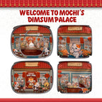 Cat House & Tent for Indoor Cats – Pop-Up Cat Tent House with Catnip Toy, Restaurant Theme for Cats & Kittens, Mochi’s Dim Sum Palace