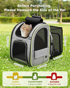 pecute Cat Backpack Expandable, Cat Carrier Backpack with Breathable Window | Durable Oxford Cloth, Lockable Zipper,Use for Pet Under 11 lbs to Travel